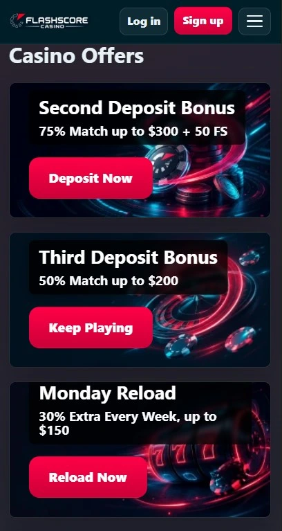 Flashscore Casino app on Mobile